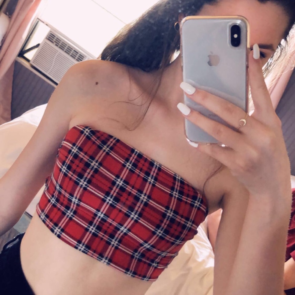 Plaid tube top
